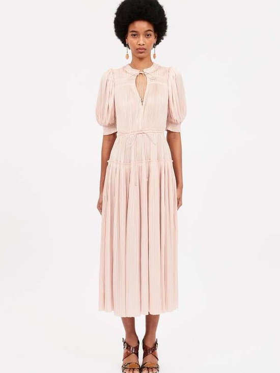 Ulla Johnson Dresses & Skirts - Ulla Johnson Astrid Plisse Midi Dress Blush